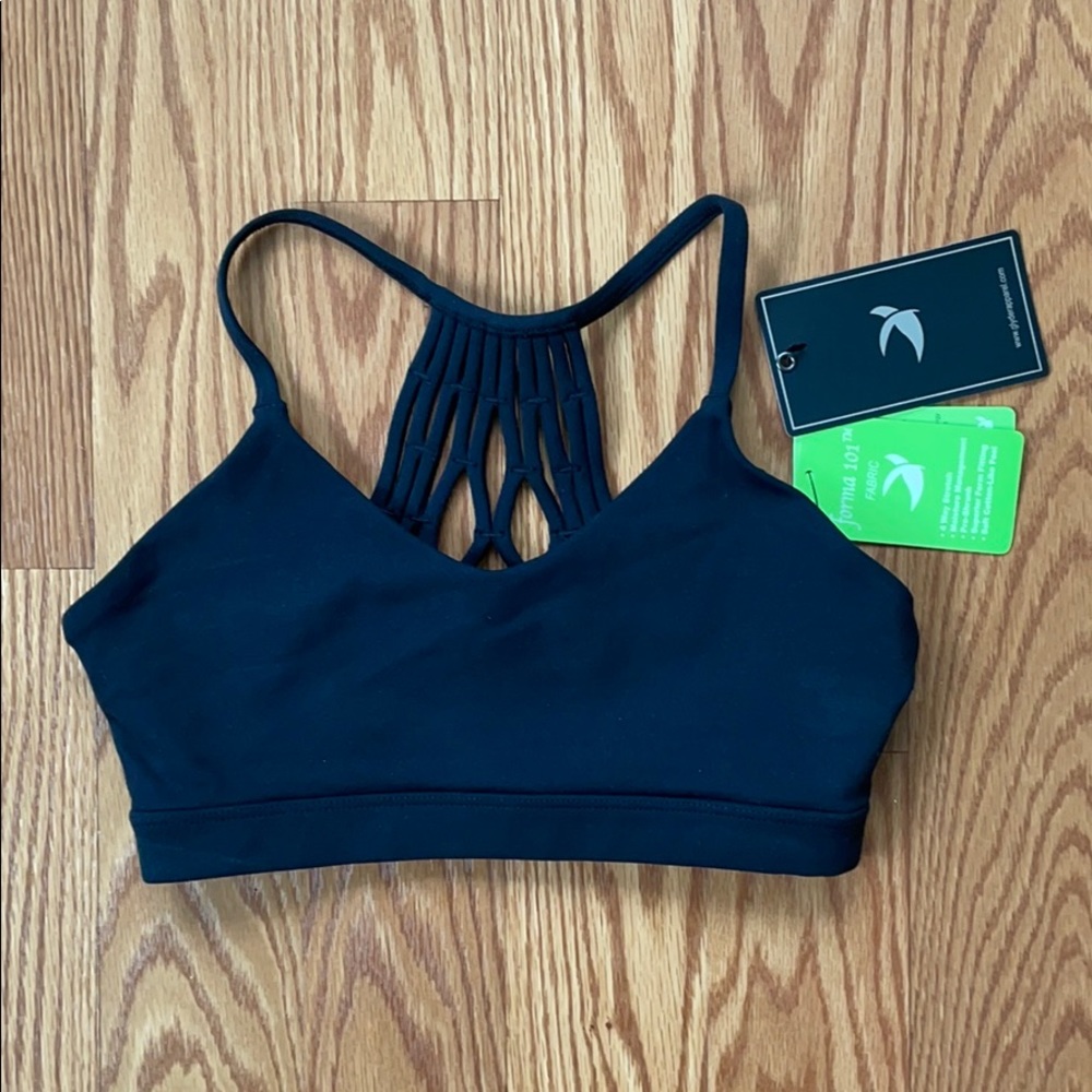 NEW Glyder Black Strappy Back Energy Bra‎ Size XS